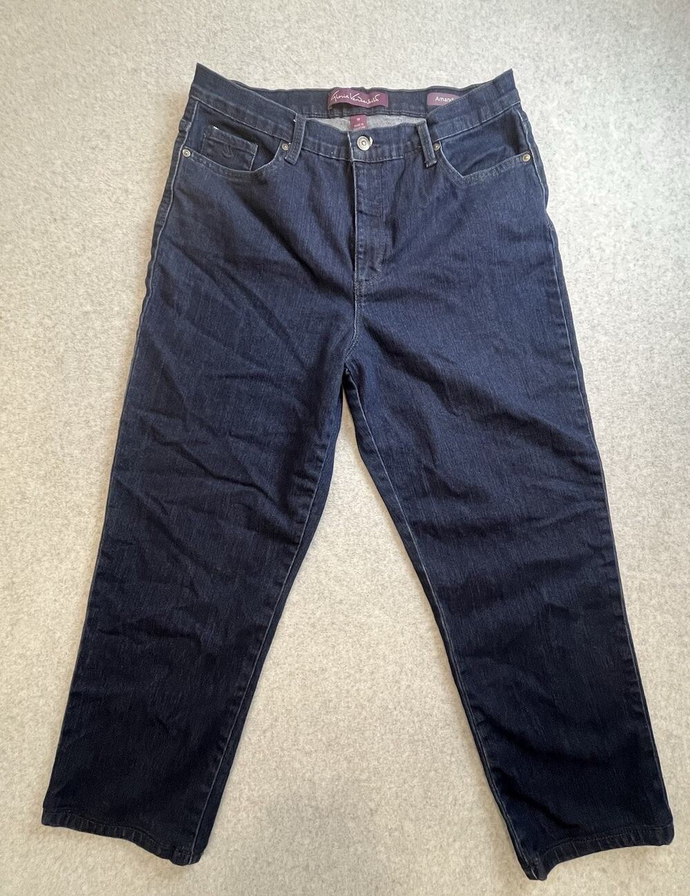 GLORIA VANDERBILT Women's Amanda Blue Jeans Stretch Dark Wash 10 Casual